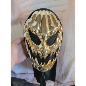 Halloween shiny golden scary smiling evil‎ mask